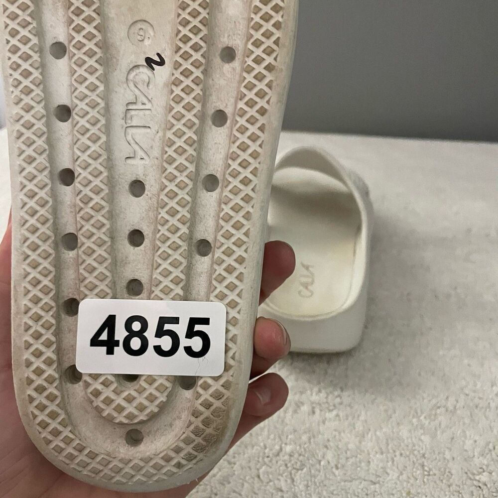 Calia White Slide Sandals Comfort Foam Athleisure 6 Women's Normcore Gym - Picture 6 of 13